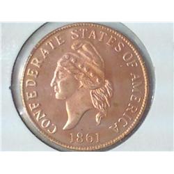 Confederate States Of America One Cent Restrike (U