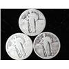 Image 1 : 3 Undated Standing Liberty Quarters