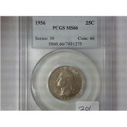 1956 Washington Quarter PCGS MS66