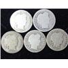 Image 1 : 5 Assorted Barber Dimes