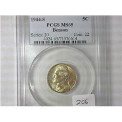1944-S Jefferson Nickel PCGS MS65 Benson