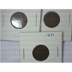 1897, 1898 And 1899 Indian Head Cents