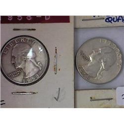 1958 And 1958-D Washington Quarters