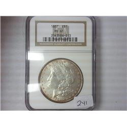 1887 Morgan Silver Dollar NGC MS61