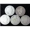 Image 1 : 5 Assorted Barber Quarters