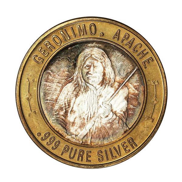 .999 Silver Geronimo Apache $10 Casino Limited Native American Series Gaming Token