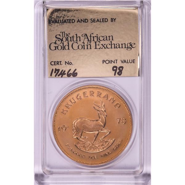 1978 Proof South Africa 1oz Krugerrand Gold Coin w/COA