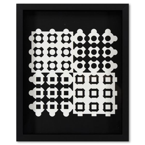 Victor Vasarely (1908-1997) "Helion De La Serie Corpusculaires" Print Mixed Media