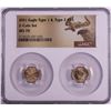Image 1 : Set of 2021 Type 1 & Type 2 $5 American Gold Eagle Coins NGC MS70