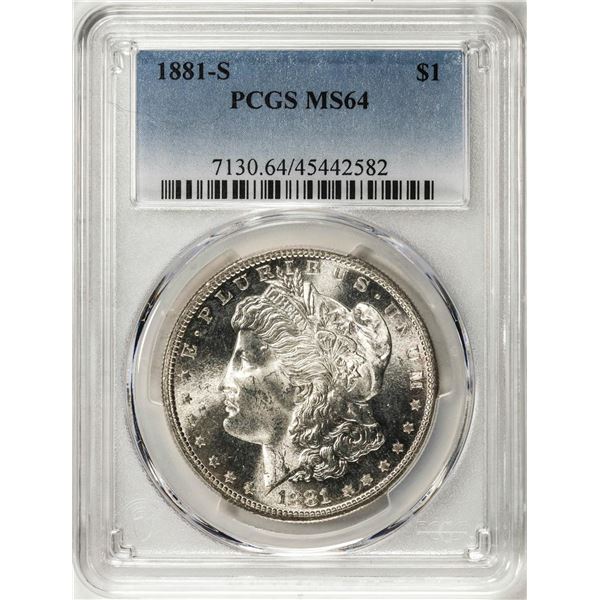 1881-S $1 Morgan Silver Dollar Coin PCGS MS64