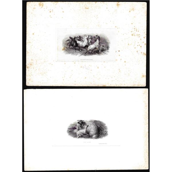 Lot of (2) 1800's Vignette from Original Proof Plates