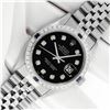 Image 3 : Rolex Men's Stainless Steel Diamond and Sapphire Datejust Wristwatch with Rolex Box