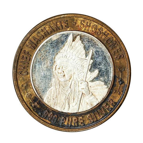.999 Silver Chief Washakie $10 Casino Limited Native American Series Gaming Token