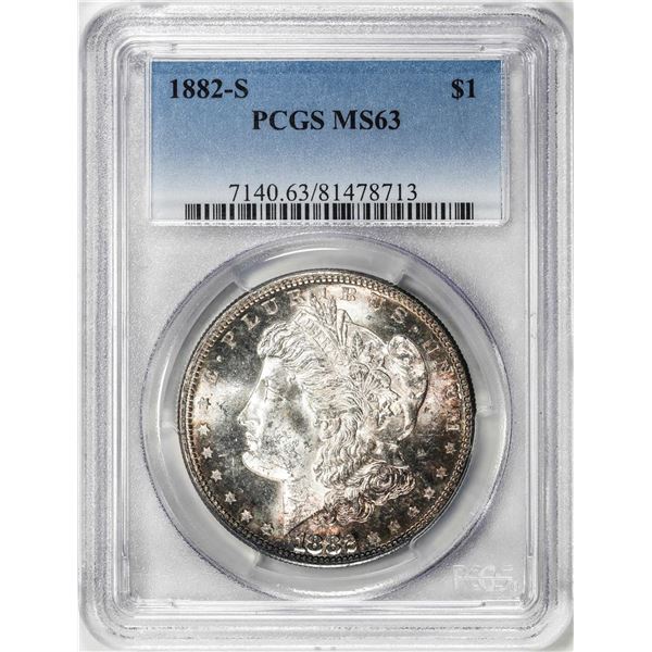 1882-S $1 Morgan Silver Dollar Coin PCGS MS63