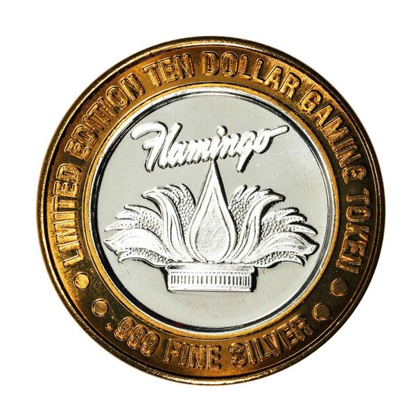 .999 Silver Flamingo Hilton Las Vegas, Nevada $10 Casino Limited Edition Gaming Token