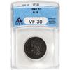Image 1 : 1848 N-29 Coronet Head Large Cent Coin ANACS VF30