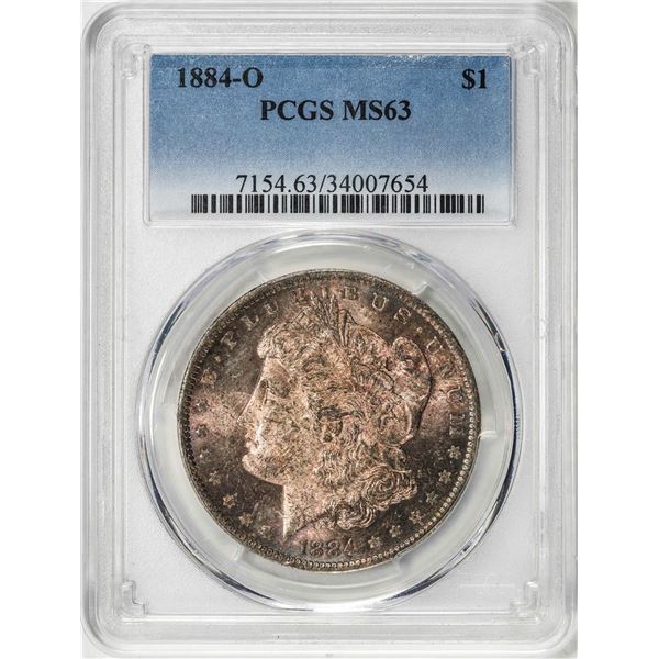 1884-O $1 Morgan Silver Dollar Coin PCGS MS63 Nice Toning