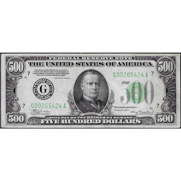 1934A $500 Federal Reserve Note Chicago