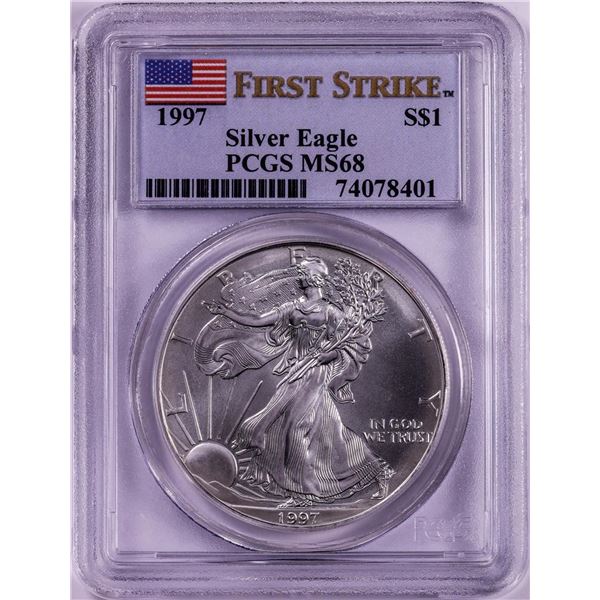 1997 $1 American Silver Eagle Coin PCGS MS68 First Strike