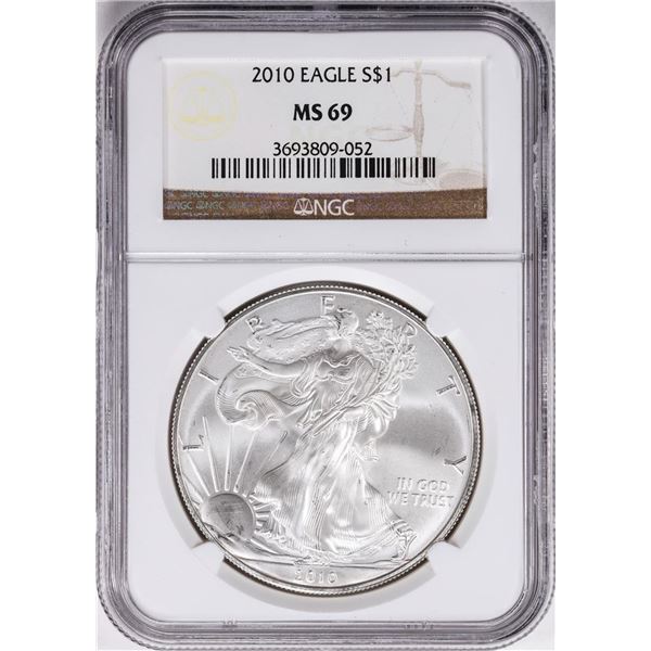 2010 $1 American Silver Eagle Coin NGC MS69