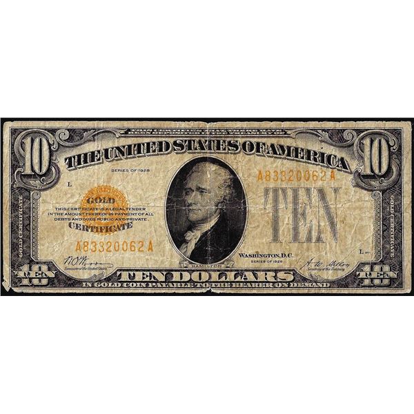 1928 $10 Gold Certificate Note