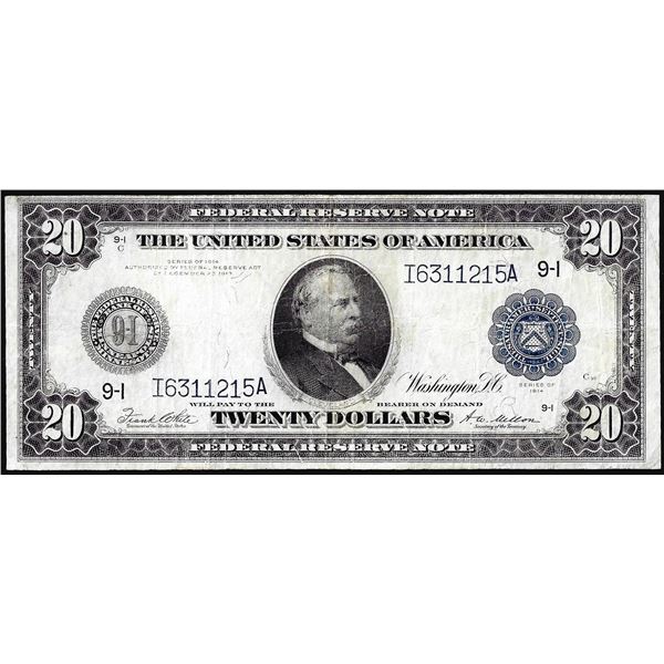 1914 $20 Federal Reserve Note Minneapolis