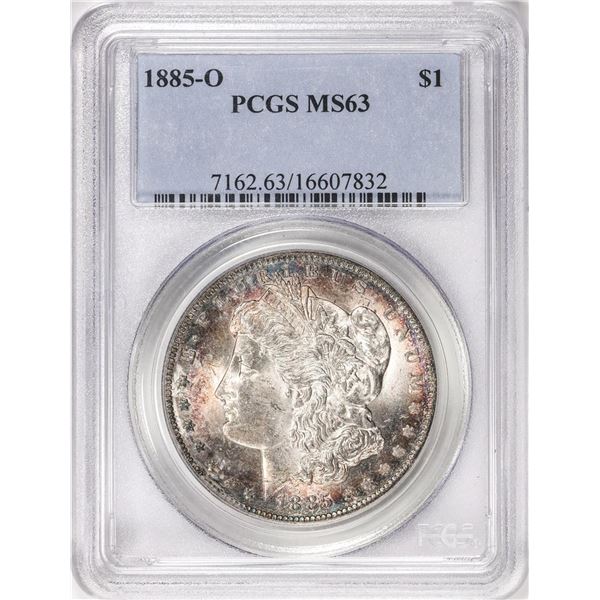 1885-O $1 Morgan Silver Dollar Coin PCGS MS63 Nice Toning