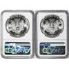 Image 2 : Lot of (2) 1988 $1 American Silver Eagle Coin NGC MS69