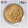 Image 1 : 1861 $20 Liberty Head Double Eagle Gold Coin