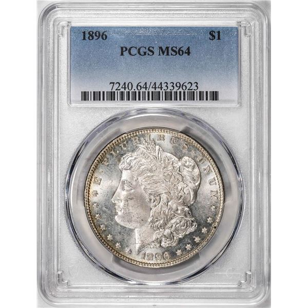 1896 $1 Morgan Silver Dollar Coin PCGS MS64