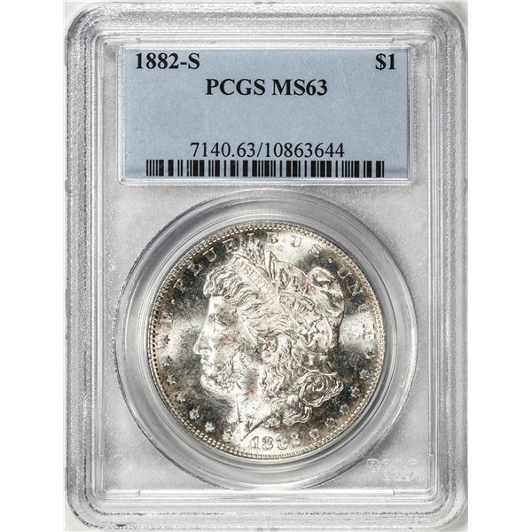1882-S $1 Morgan Silver Dollar Coin PCGS MS63