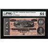 Image 1 : 1864 $100 Confederate States of America Note T-68 PMG Choice Uncirculated 64EPQ