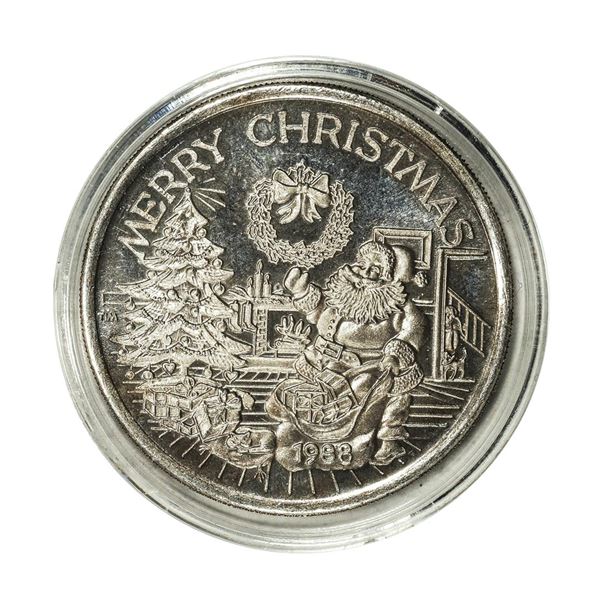 1988 Merry Christmas 1 Ounce .999 Fine Silver Round