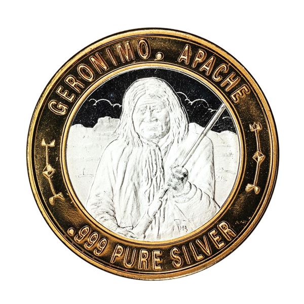 .999 Silver Geronimo Apache $10 Casino Limited Native American Series Gaming Token