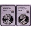 Image 1 : Lot of 1989-1990 $1 Proof American Silver Eagle Coins NGC PF69 Ultra Cameo