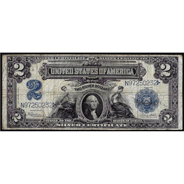 1899 $2 Mini-Porthole Silver Certificate Note