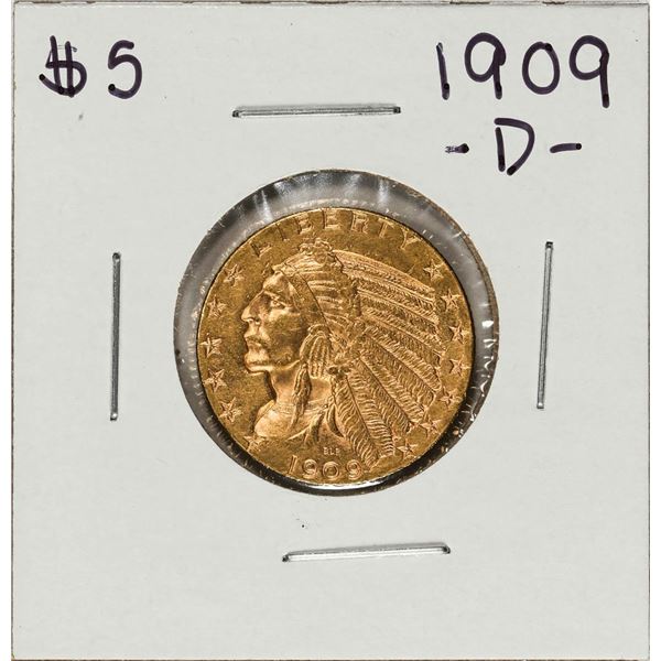 1909-D $5 Indian Head Half Eagle Gold Coin