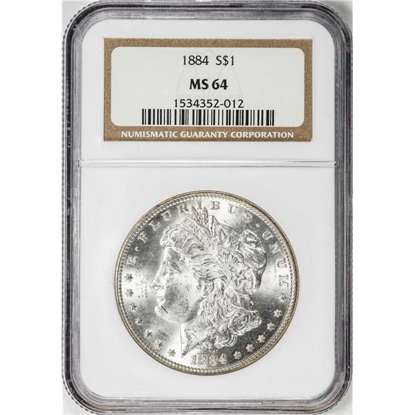 1884 $1 Morgan Silver Dollar Coin NGC MS64