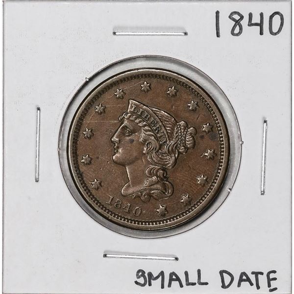 1840 Small Date Coronet Head Large Cent Coin