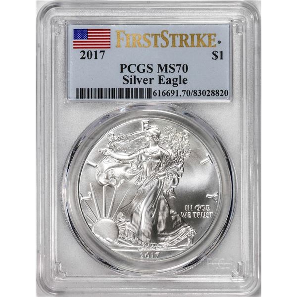 2017 $1 American Silver Eagle Coin PCGS MS70 First Strike