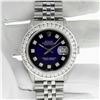Image 3 : Rolex Men's Stainless Steel Blue Vignette 3 ctw Diamond Datejust Wristwatch