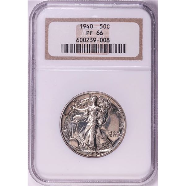 1940 Proof Walking Liberty Half Dollar Coin NGC PF66