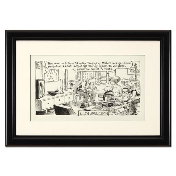 Bizarro "Alien Abduction" Original Pen And Ink On Paper