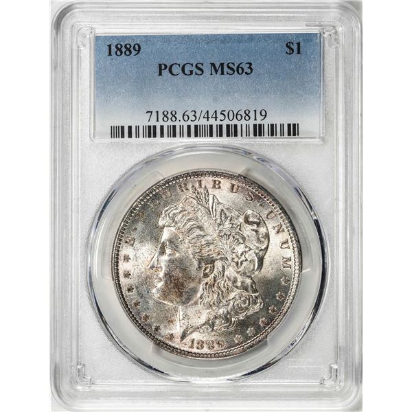 1889 $1 Morgan Silver Dollar Coin PCGS MS63