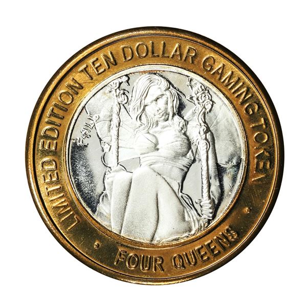.999 Silver Four Queens Hotel & Casino  Nevada $10 Limited Edition Gaming Token