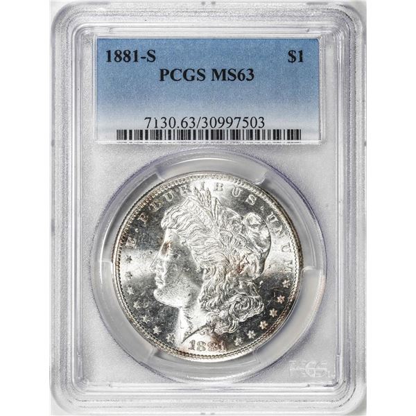 1881-S $1 Morgan Silver Dollar Coin PCGS MS63