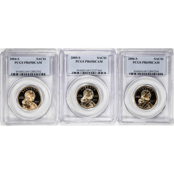 Lot of 2004-S to 2006-S Proof $1 Sacagawea Coins PCGS PR69DCAM