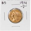 Image 1 : 1914-D $5 Indian Head Half Eagle Gold Coin