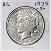 Image 1 : 1925-S $1 Peace Silver Dollar Coin