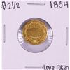 1834 $2 1/2 Classic Head Quarter Eagle Gold Love Token Pin